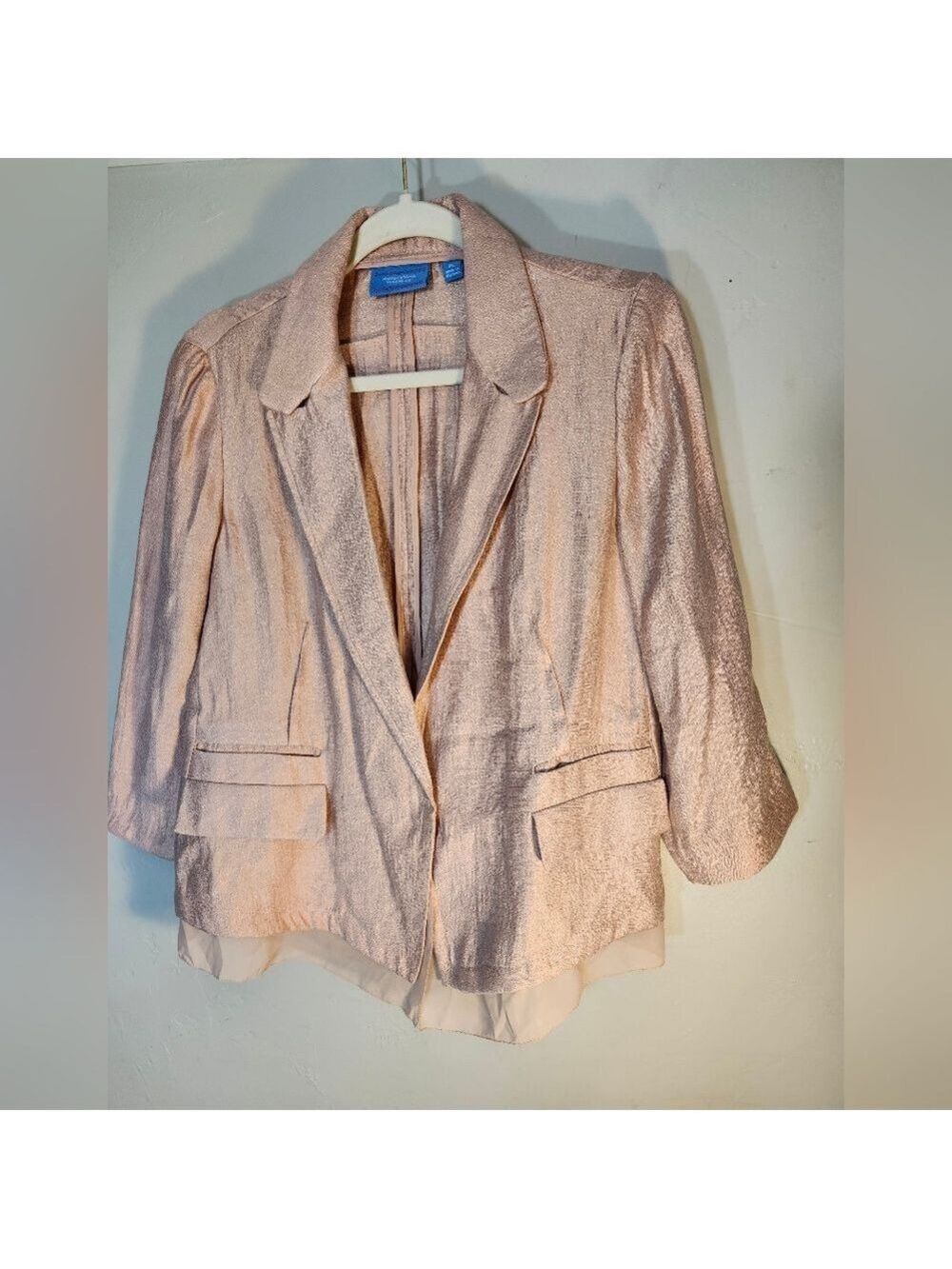 Vera Wang Blush Textured Blazer Sz PL